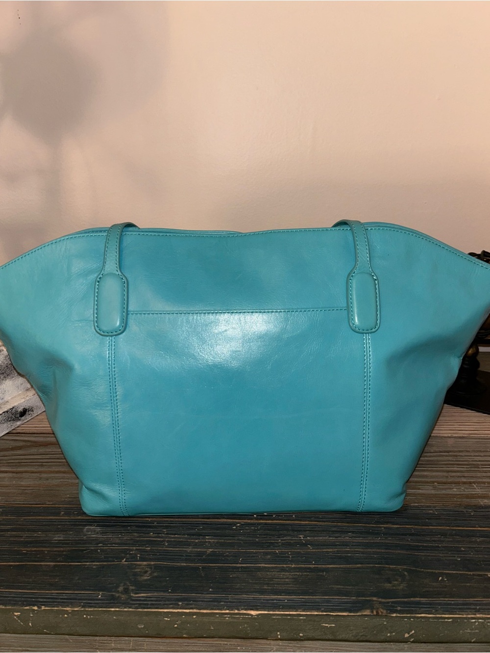 HOBO Teal Leather Tote - Picture 9 of 9